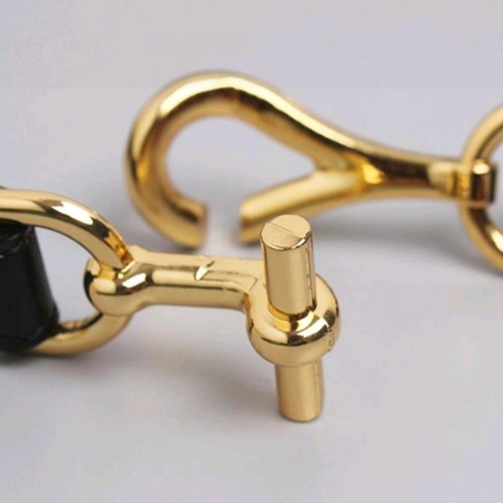 Gold Hook Belt Nude Leather